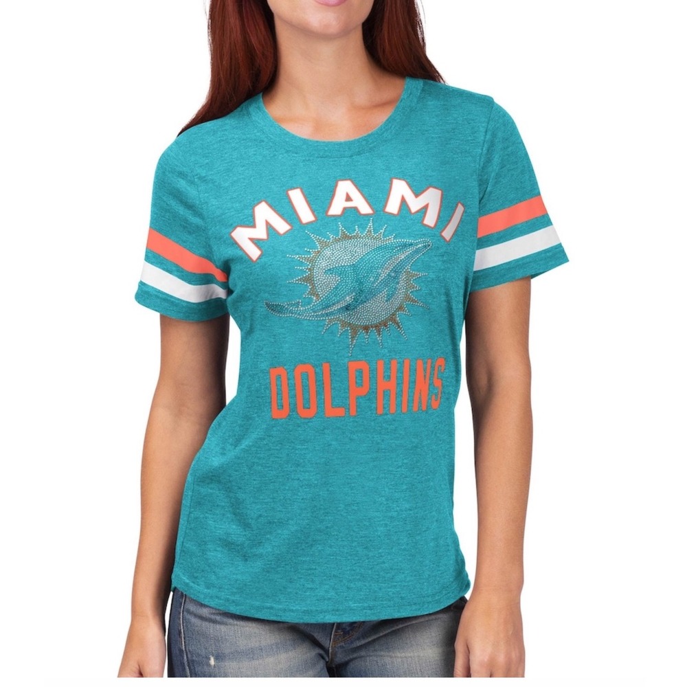 NFL G-III 4Her by Carl Banks Miami Dolphins Bling Extra Point T-Shirt Women's S